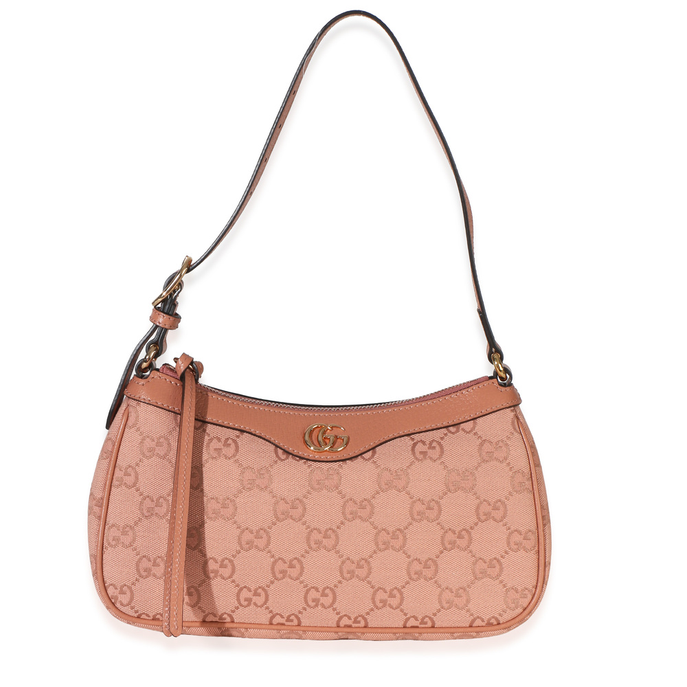 Gucci Light Pink GG Canvas Small Ophidia Shoulder Bag